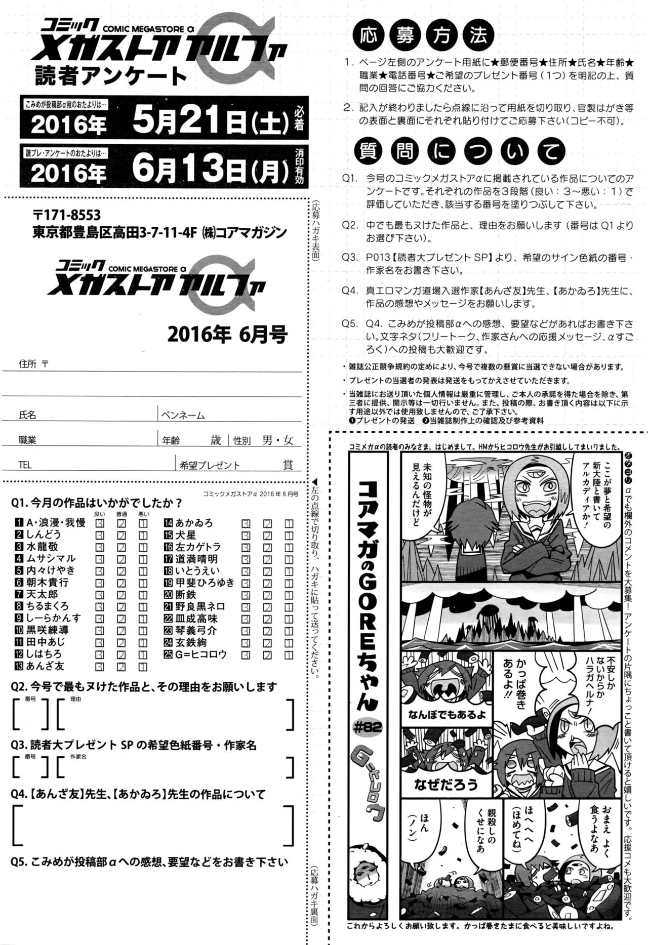 コミックメガストアα 2016年6月号