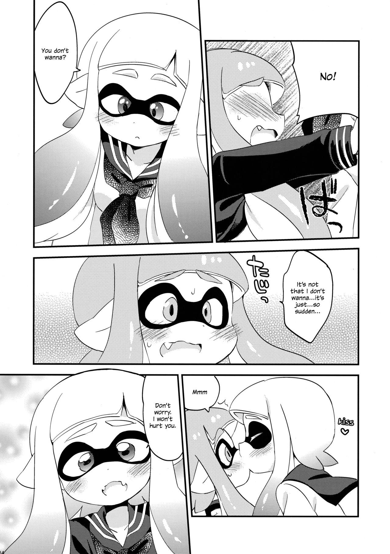 (C89) [ころもにゅ (えろ豆)] 百合イカ ガチ♥ッチ レモンとミルク (スプラトゥーン) [英訳]