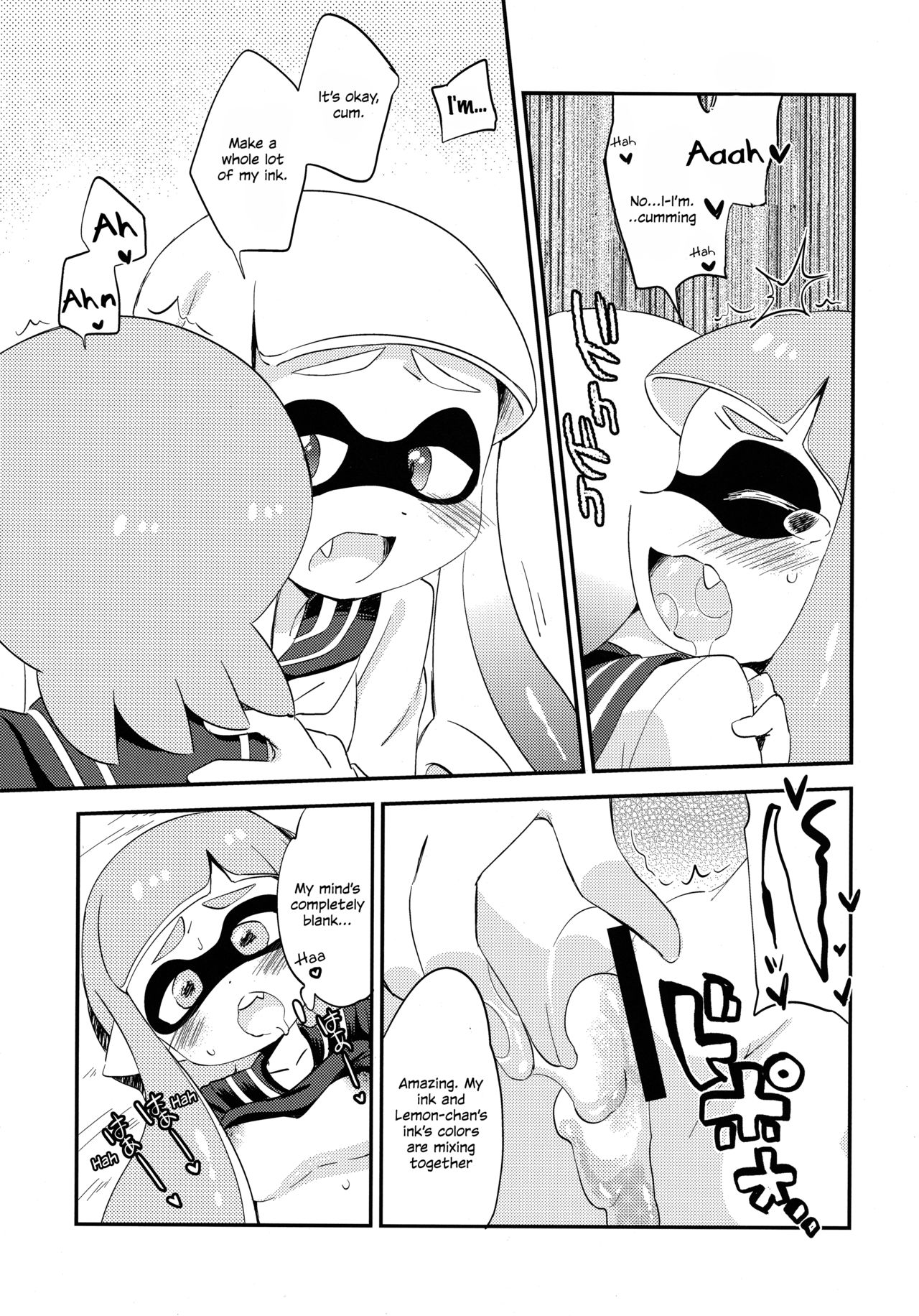 (C89) [ころもにゅ (えろ豆)] 百合イカ ガチ♥ッチ レモンとミルク (スプラトゥーン) [英訳]