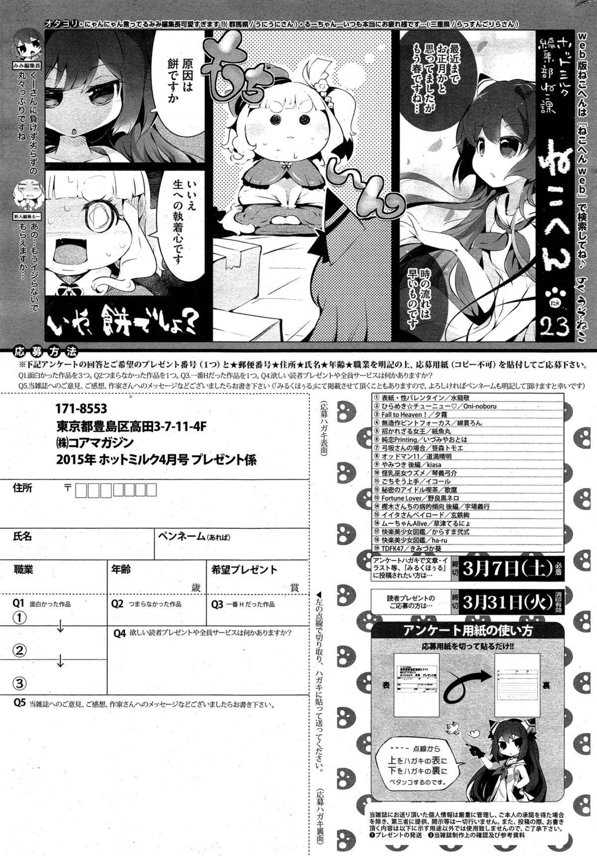 コミックホットミルク 2015年4月号