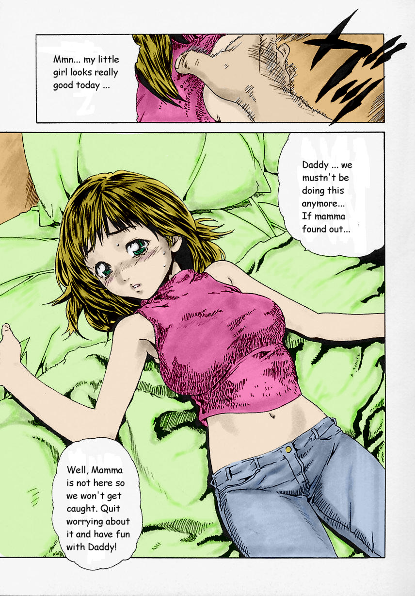 パパと二人きり[英語] [書き直し] [色付き] [無修正]